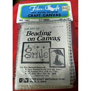 Fiber-Craft 18 x 18 Canvas 3.7 Woven Mesh The Art of Beading on Canvas No. 1662